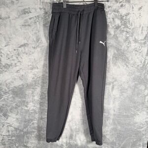 Puma Mens Joggers Sweatpants Size M Black Athletic Workout Pants Cuffed